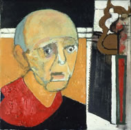 Utermohlen self portrait with saw