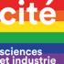 Accueil Cité des sciences et de l’industrie – logo avec Habillage Arc-en-Ciel _ journée mondiale LGBT dans les sciences