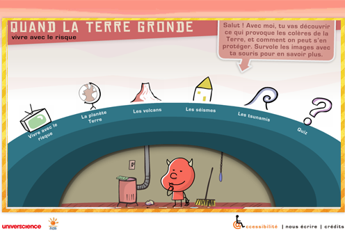 copie d'écran Module : Quand la terre gronde : Accueil