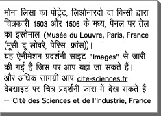 Portrait of Mona LISA, painted by Leonardo da Vinci between 1503 and 1506, oil on panel (MusÃ©e du Louvre, Paris, France).  This animation is issued from the exhibition site "Images" which you can visit here. Many other contents can be seen on the www.cite-sciences.fr Website Images exhibition in Paris - CitÃ© des Sciences et de l'Industrie, France