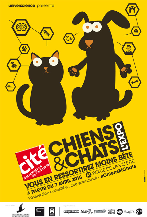 affiche de l'expo Chiens et chats