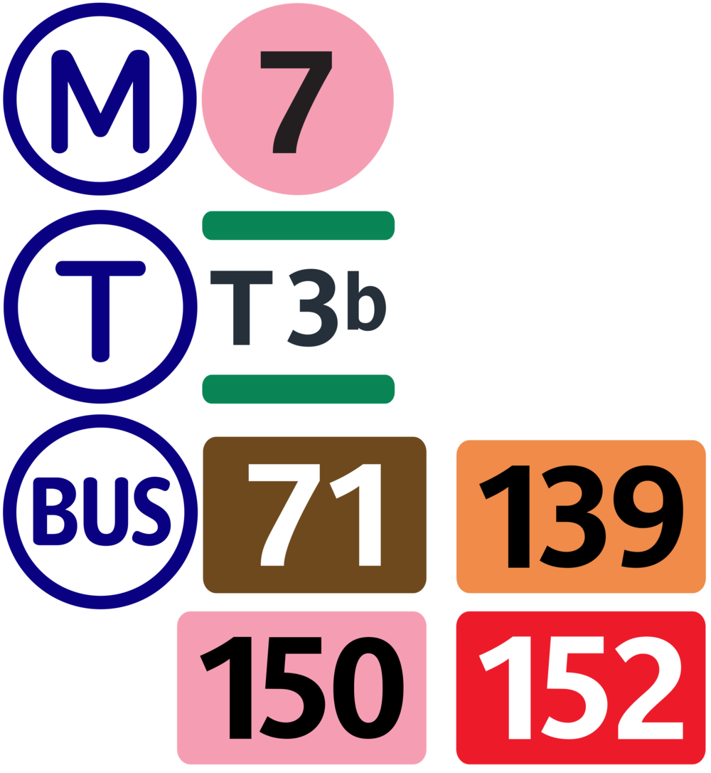 Logos des lignes du métro, du tram et du bus